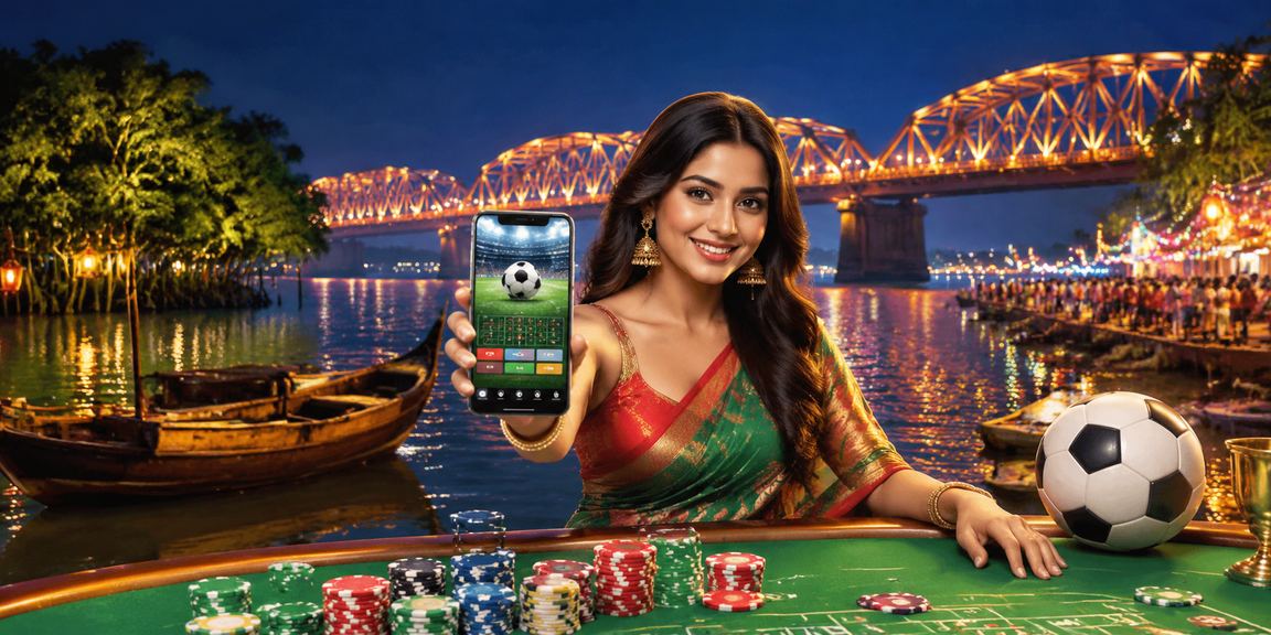 সুন্দরবনের পটভূমিতে ফুটবল বেটিং উপভোগ করছেন একজন ব্যবহারকারী
